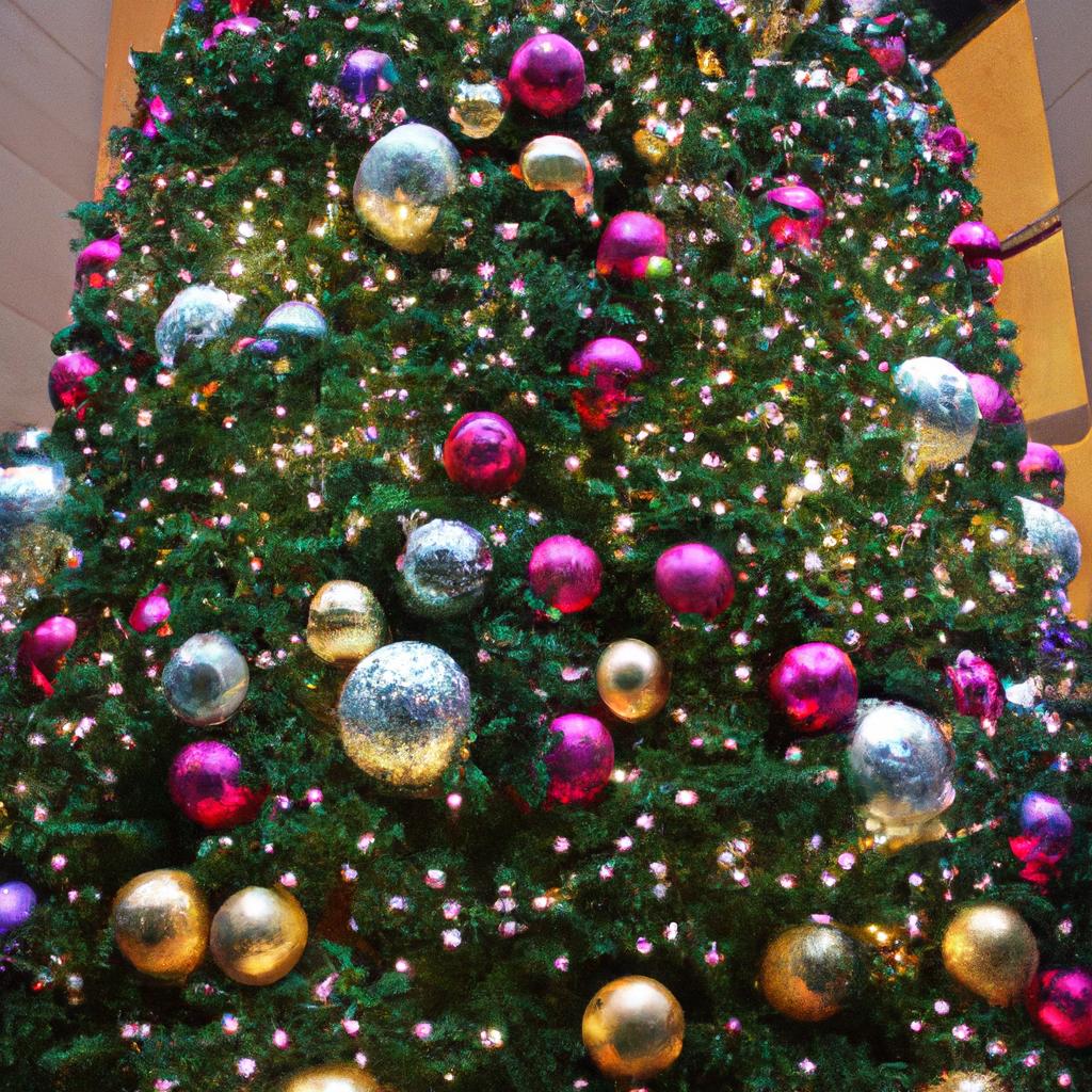 Every inch of the world's largest Christmas tree is covered in festive decorations.