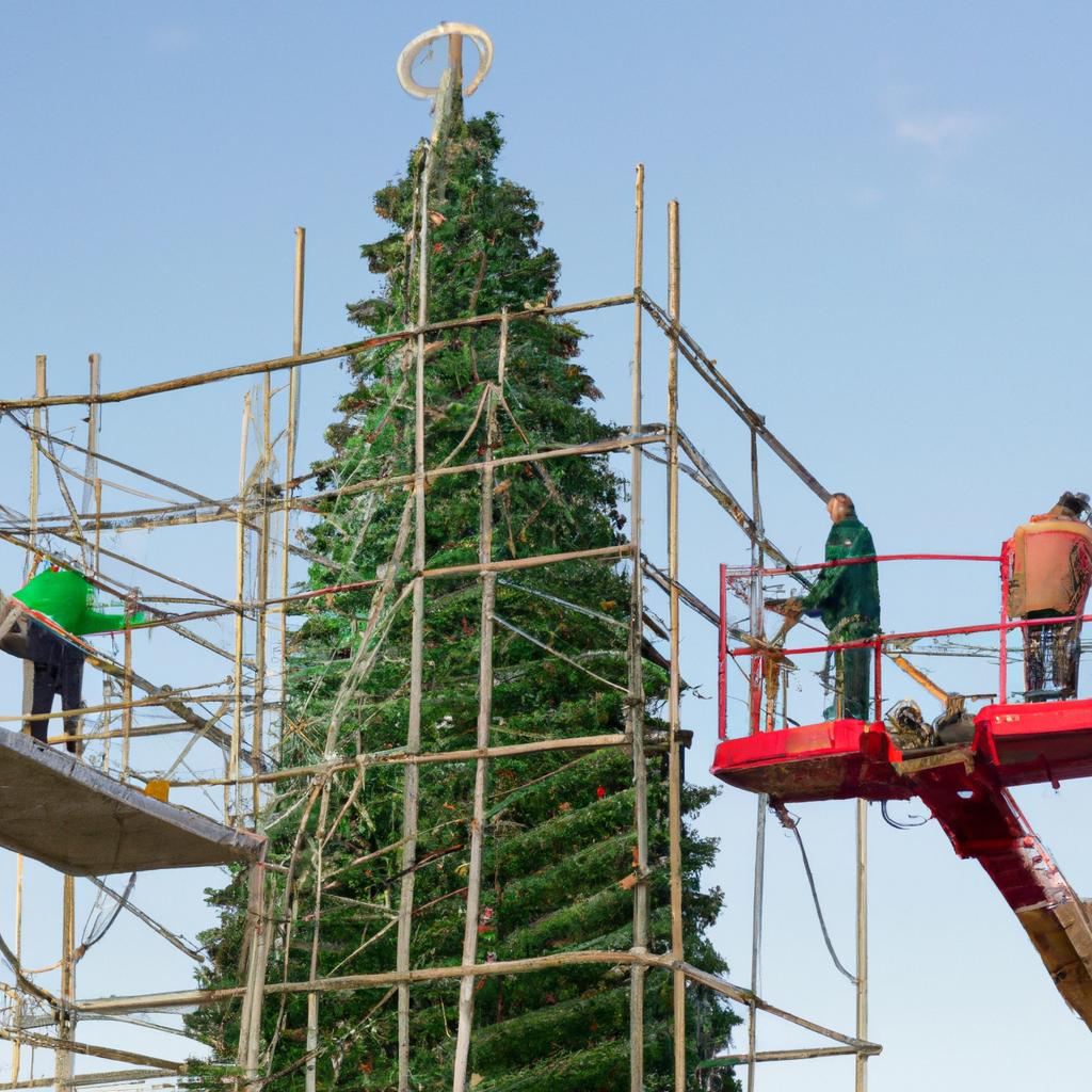 Behind the scenes: the making of the world's largest Christmas tree.