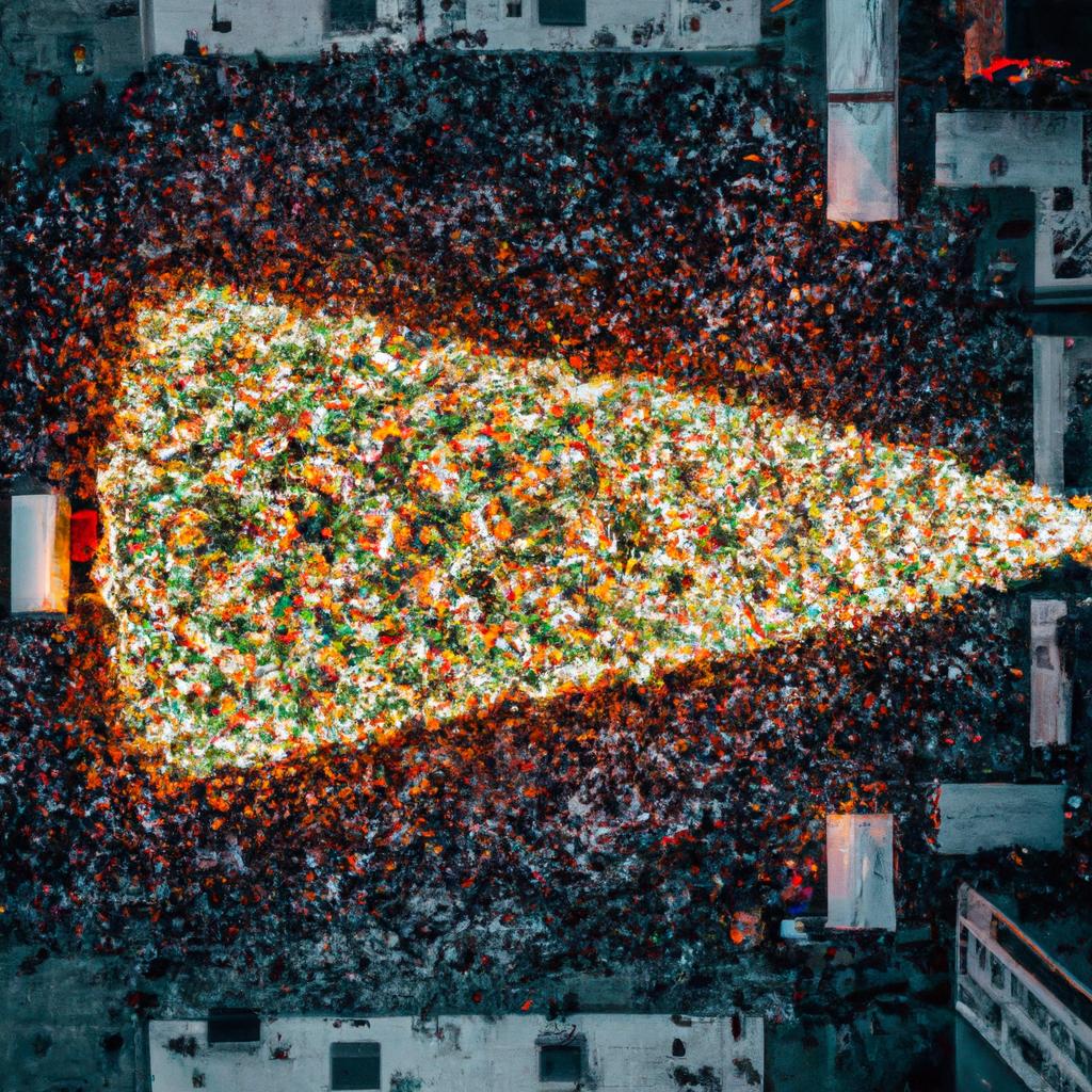The world's largest Christmas tree draws a crowd of visitors from all over the world.
