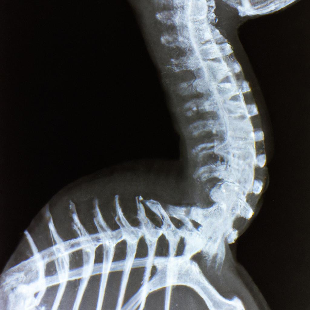 An X-ray image of a snake skeleton showcasing the intricate and unique bone structure of the snake