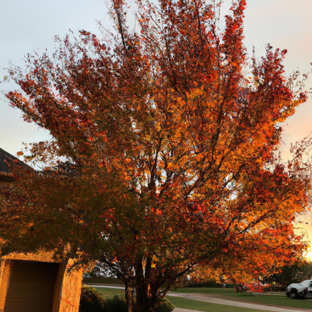 This tree's leaves turn into a beautiful sunset-like display of colors in the fall