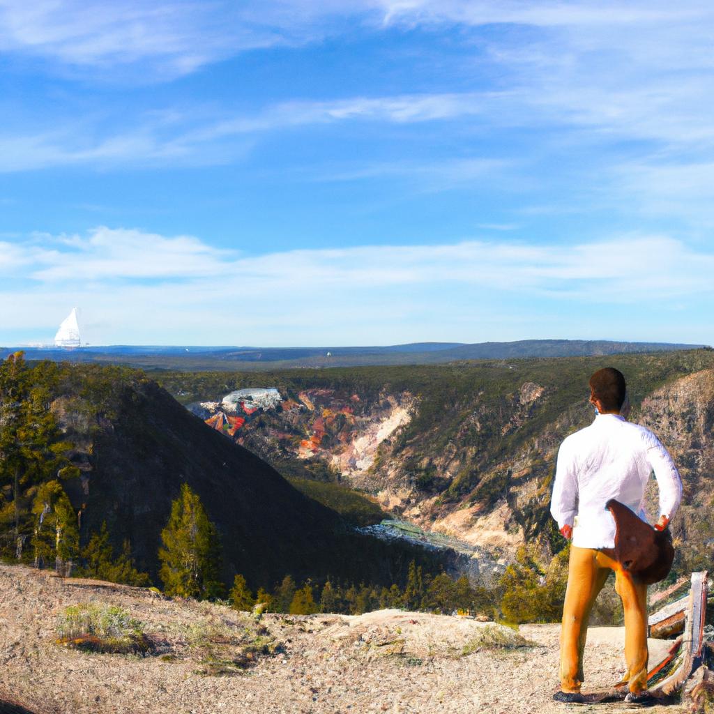 Taking in the breathtaking views of Yellowstone from the top