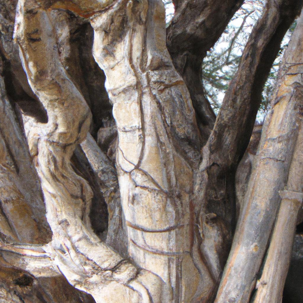 The intricate bark pattern of a unique Yemeni tree.